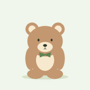 Stilisierte Musterillustration: Teddybär Momo