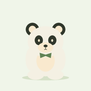 Stilisierte Musterillustration: Kuschelpanda Pino